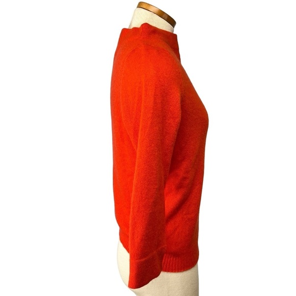Anthropologie Sparrow Cashmere Funnel Mock Neck Sweater Jumper Women S in Orange - Picture 2 of 8